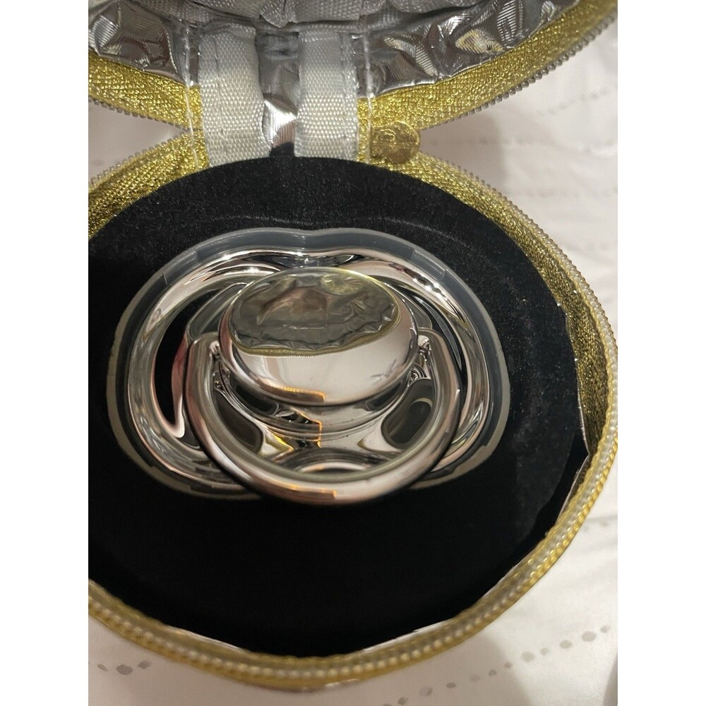 Sovereign Born The Silver Collection Silver Single Piece Pacifier with Case - Picture 6 of 6